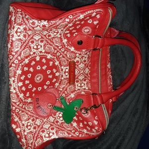 Betsy Johnso Cherry Red purse with Cherry Charm